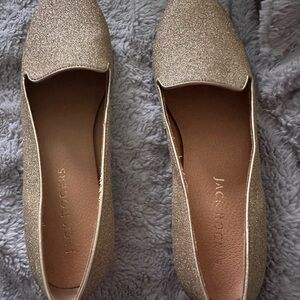 Jack Rogers Metallic Gold Glitter Pointed Flats